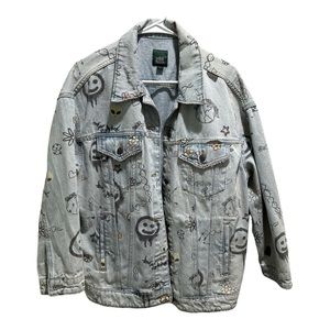 Wild and fable denim jacket excellent condition light denim wash with graffiti